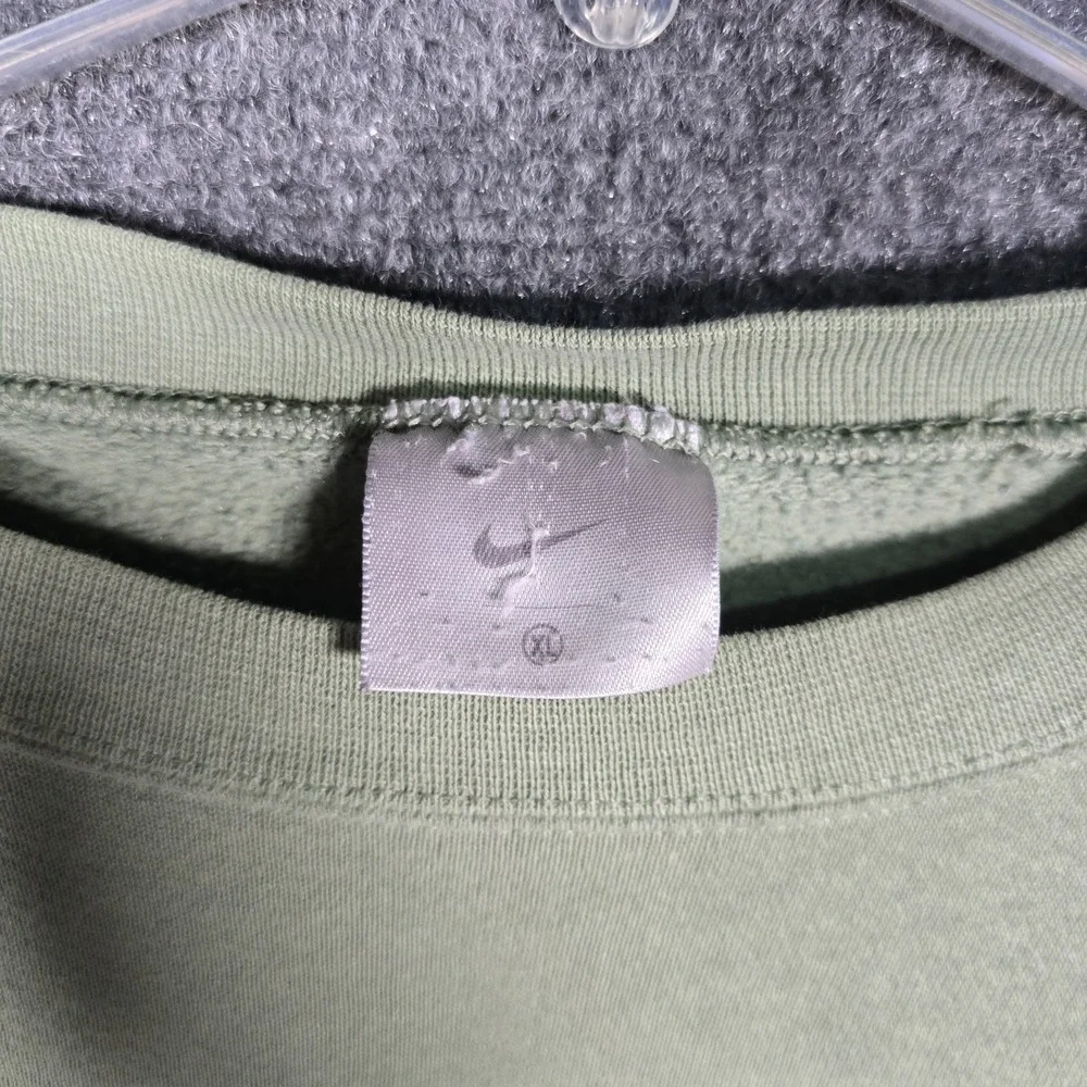Vintage Nike Crewneck Mens XL Green Embroidered Spell Out Sweatshirt 90s Y2K USA